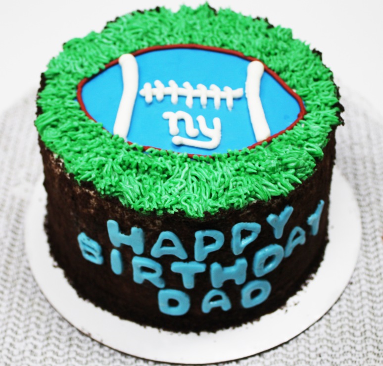 NY Giants themed birthday cake